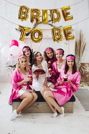 Bride To Be Written Foil Balloon Concept Gold Color Golden Yellow Bachelorette Party Large Balloon - Huzur Party Store