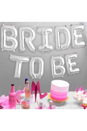 Bride To Be Written Foil Balloon Concept Silver Color Gray Bachelorette Party Big Balloon - Huzur Party Store