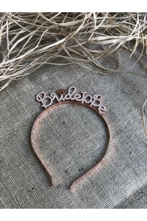 Bride To Be Written Stone Crown, Shining Stone Structure, Rose Gold Color, Bachelorette Party Concept - Huzur Party Store