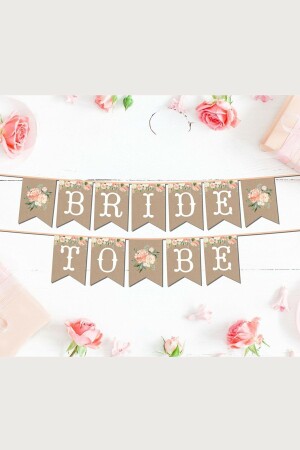 Bride To Be Written Themed Bachelorette Party Concept 2 Meters Cardboard String Lettering Pennant Banner - Huzur Party Store
