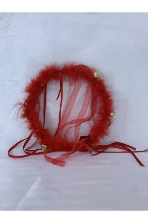 Bride with Red Feathers and Red Tassels for Henna Nights - Bridesmaid-defi (TEF) - Leyli Kına