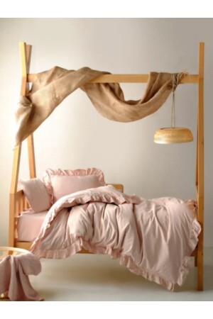 Bright Future Frilly Baby Duvet Cover Set - Powder - Guloglu Home