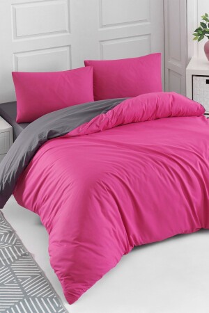 Bright Future Fuchsia-anthracite Double Duvet Cover Set 10220033 - Colorpool