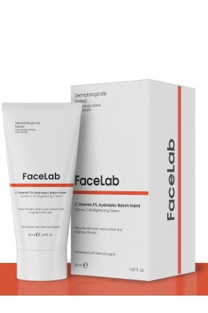 Brightening and Tone Equalizing Skin Care Cream with 5% Vitamin C 50 ml FL027 - FaceLab