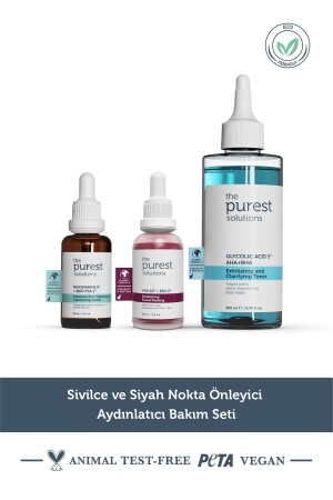 Brightening Care Set to Help Prevent Acne and Blackheads 200 ml + 30 ml + 30 ml TPS111 - The Purest Solutions