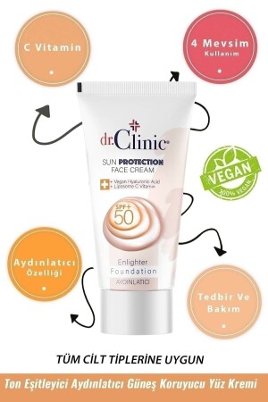 Brightening Sunscreen Face Cream Spf 50 (50ML) foundation - Dr. Clinic