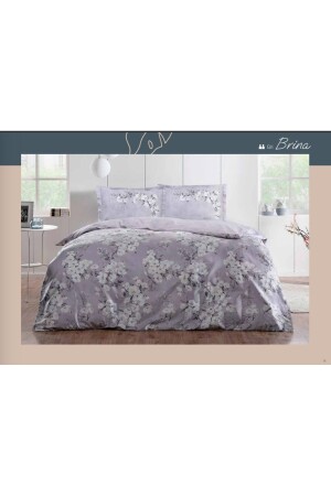 Brina Gray Satin Double Duvet Cover Set 8682475104272 - Taç