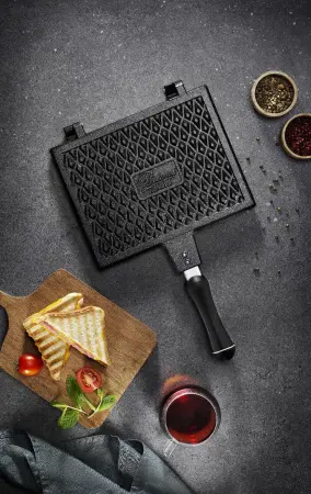 Brioni Diamond Tost Grill Maxi Boy Yanmaz Yapışmaz Ocak Üstü Tost Makinesi - BRIONI