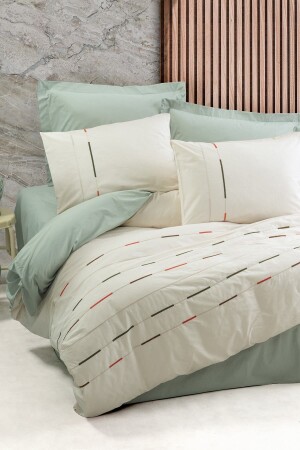 Brode Çift Kişilik Nevresim Takımı Ivory Yeşil 8680108062722 - Cotton Box