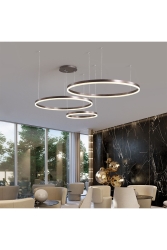 Bronz Çember Ø40,60,80cm Led Lamba,yuvarlak Sarkıt Avize,modern Aydınlatma,dekoratif 3 Işık Rengi CL30041-3 - CATLUZ