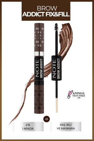 Brow Addict Fix&Fill 03 – Eyebrow Shadow&Mascara 2 in 1 EBRW ADDICT FILL - Note Cosmetics