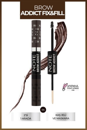 Brow Addict Fix&Fill 04 – Eyebrow Shadow&Mascara 2 in 1 EBRW ADDICT FILL - Note Cosmetics
