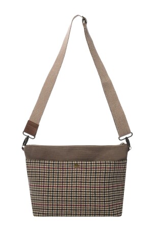 Brown Clutch Waxed Canvas Adjustable Strap Portfolio Waxed Canvas Women's Hand and Shoulder Bag - Sofist İstanbul