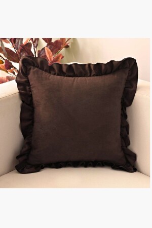 Brown Country Ruffled Square Throw Pillow Cover Soft Textured Vintage- Scandinavian-Bohemian-Christmas - Bc Home