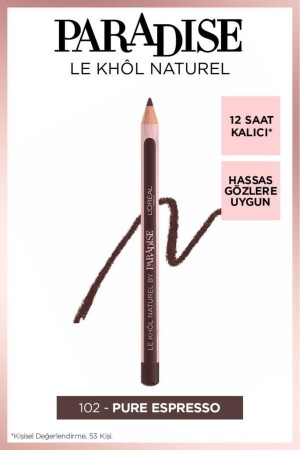 Brown Eye Pencil - L'oréal Paris Paradise Le Khol Eye Pencil 102 Pure Espresso - L'oreal Paris