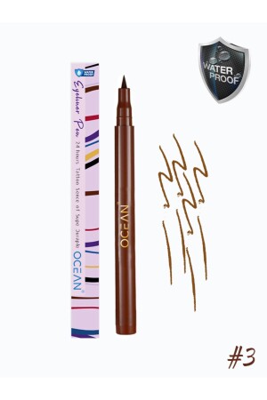 Brown Eyeliner - Liquid Pencil Eyeliner - Water Resistant - Intensely Pigmented - Ocean