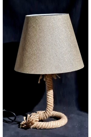Brown Lampshade with Rope Legs and Linen Headboard 3222220120 - TEKAY AYDINLATMA