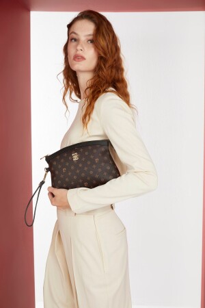 Brown Monogram Women's Portfolio & Clutch Bag 05PO22Y1547 - Pierre Cardin