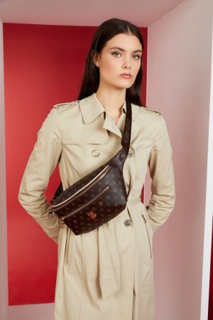 Brown Monogram Women's Waist Bag 05PO22Y1542 - Pierre Cardin