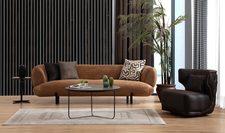Brown Sofa Set - Brown - Cadde Yıldız