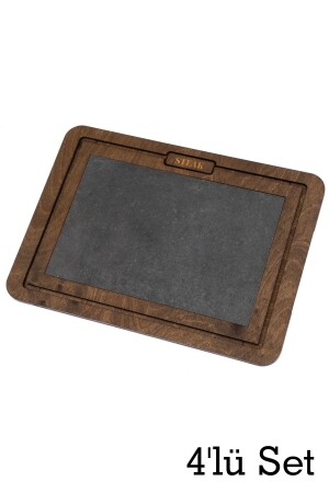 Brown Stone Wooden Steak Board 4 Pieces Large Size 29x40 cm Birch Steak Serving Board MWST5 - MicroWood
