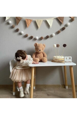 Brown Tones Retro Row Pompom Ornament Party Decoration 1. quality 2 Mt - Partifabrik