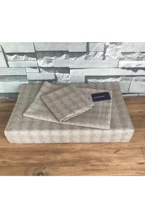 Brush Patterned Single Duvet Cover Set Cappuccino CBKDY - Çeyiz Bahçesi