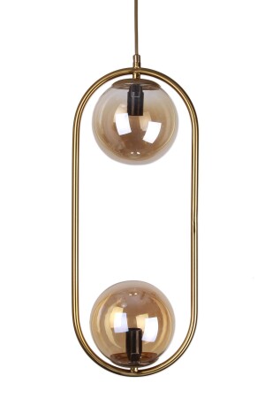 Bubble Lamp Honey Color Coated Double Honey Glass Chandelier NFL0004AA - Fivorno Aydınlatma
