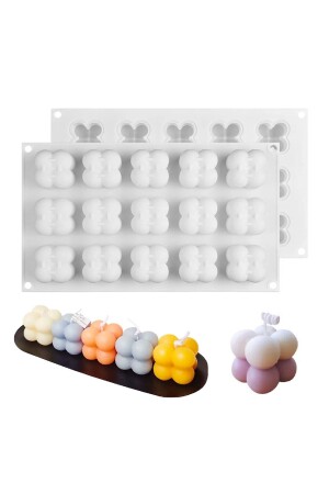 Bubble Mum Silikon Kalıbı 3d Mini Çoklu Bubble Kalıbı Bakeware 15'li GET425210 - Genel Markalar