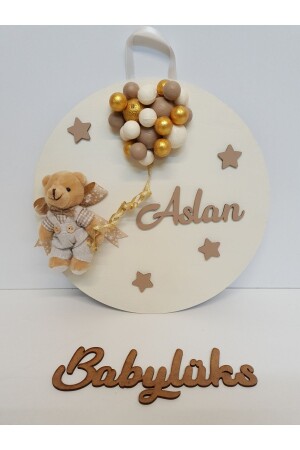 Bubble Round Baby Door Ornament with Name - Baby Lüks
