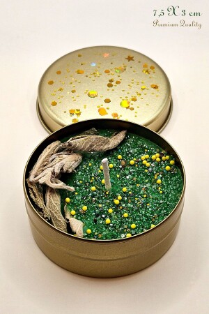 Buckthorn Flower Scented Purification and Evil Eye Protection Potion - Gold Luxury Decorative Ritual Candle in Tin Box - Ancilla
