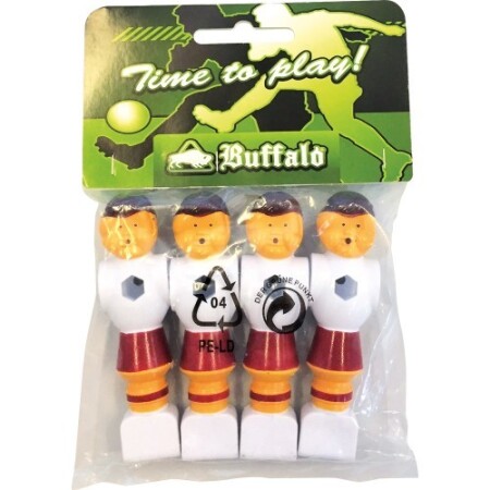 Buffalo interchangeable table football player, red/white, 16 mm, 4 pcs. - Buffalo