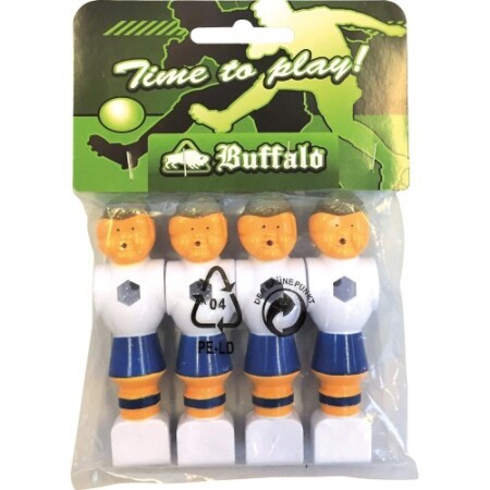 Buffalo replacement foosball player, 16mm, blue/white, 4pcs - Buffalo