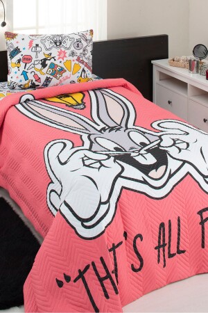 Bugs Bunny Smile Single Quilted Duvet Cover Red - Özdilek
