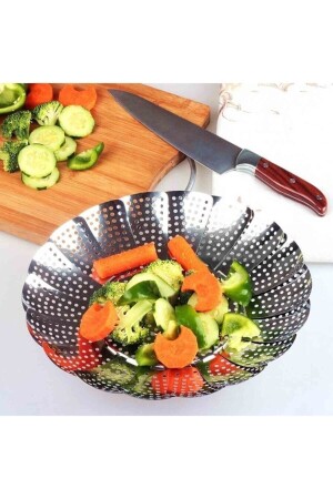Buharda Sebze Pişirme Haşlama Aparatı Katlanabilir Buharlı Pişirici - Kitchen Store