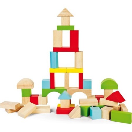 Building blocks - Wooden 50 pcs. - Nowaszkola