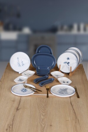 Buket's Evi Blue Magic 18 Piece Breakfast Set for 8 People BUKETİN-EVİ-454 - Keramika