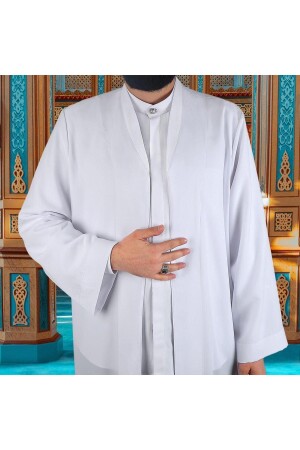 Bukhara Collar Prayer Robe White - Turban Fabric Gift XS - İkranur