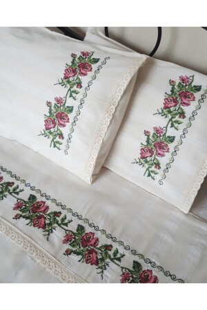 Buldan Embroidered Authentic Duvet Cover Set OSM0010 - Pamuk Evim
