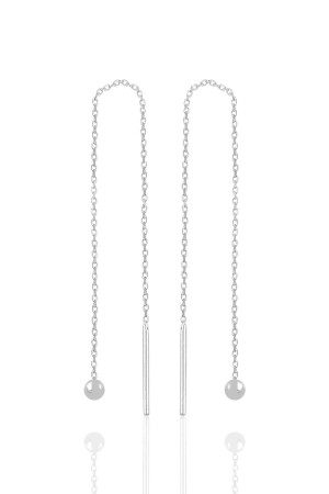 Bulk Silver Chain Earrings with Silver Rhodium - Söğütlü Silver