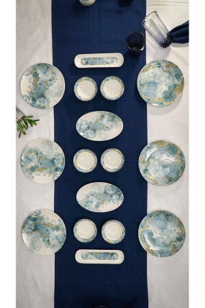 Bulut Porcelain 16 Piece Breakfast Set for 6 Persons - Heda Porselen