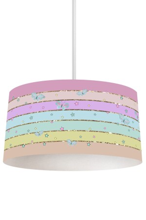 Bunt gestreift gemusterter Kinder- und Babyzimmer-Hängelampen-Kronleuchter Tlav-292 TLAV-292 - Talia Home