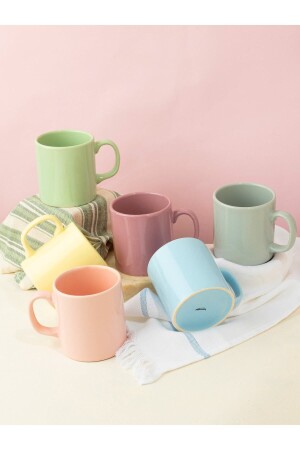 Bunte Tassen, Tassen, Kaffeetasse, Teetasse, weicher Zylinder, 6-teiliges Tassen-Set, magickuparenkli - BÜYÜLÜ HOME