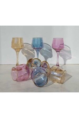 Buntes Kaffeeglas und Wasserglas für 6 Personen Colorful506 - TURANLAR