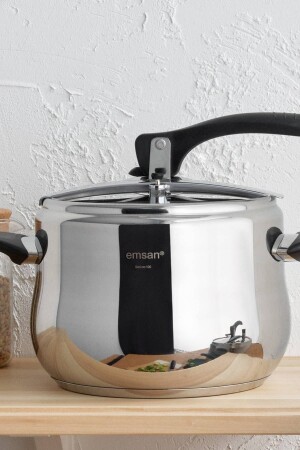 Burcu Pressure Cooker Stainless Steel 8 lt 153. 05. 01. 7409 - Emsan
