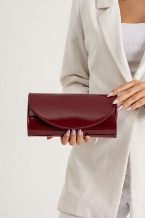 Burgunderrote Abendkleid-Tasche, Portfolio-Tasche, Clutch-Tasche - Bibags