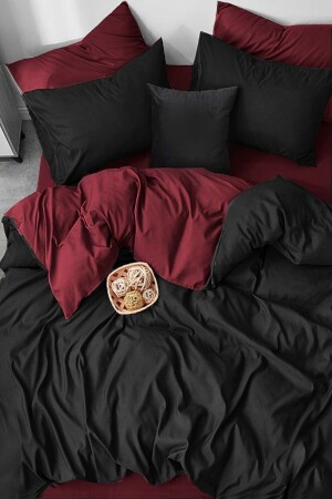 Burgundy Black Cotton Double Duvet Cover Set. It's 20015792210 - istanbul towel