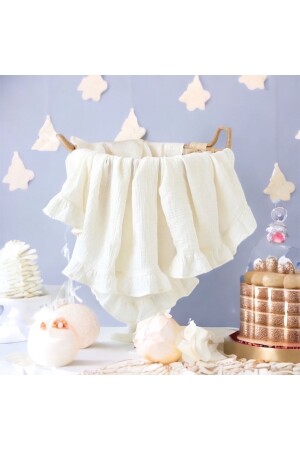 Bürümcük Muslin Ruffle Cover 100% Organic Cotton 100x100cm burcucumjsjs - LusnikaStore