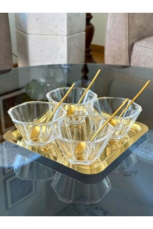 Busayhome 6-Piece Nude Reflection Series Crystal Glass Bowl - Presentation Bowl - Snack Bowl - Presentation Bowl - Paşabahçe