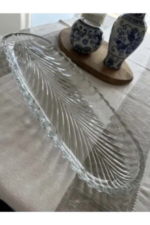 Busayhome Glass Boat Plate Presentation Holder 40 Cm Presentation Plate - Kaveh